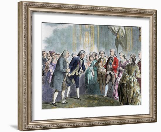 Statesman and Scientist. Franklin at Louis Xvi and Marie Antoinette, Paris, France-Prisma Archivo-Framed Photographic Print