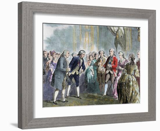 Statesman and Scientist. Franklin at Louis Xvi and Marie Antoinette, Paris, France-Prisma Archivo-Framed Photographic Print