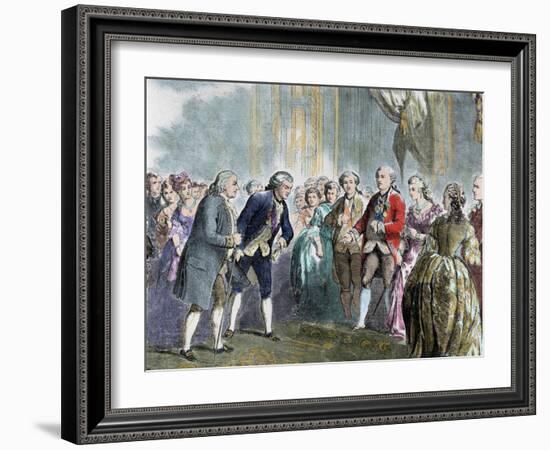 Statesman and Scientist. Franklin at Louis Xvi and Marie Antoinette, Paris, France-Prisma Archivo-Framed Photographic Print