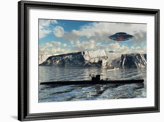 Station 211 Is a Nazi-Alien Secret Base Said to Be in Operation at the Antarctic-Stocktrek Images-Framed Art Print