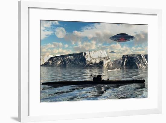 Station 211 Is a Nazi-Alien Secret Base Said to Be in Operation at the Antarctic-Stocktrek Images-Framed Art Print