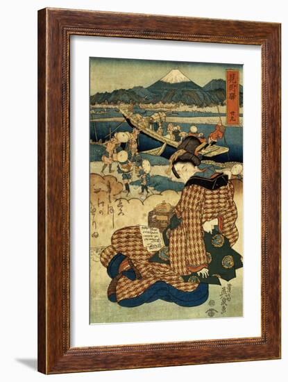 Station 29, Mitsuke (From the Series the Beauties of Tokaido), C1830-C1835-Ikeda Eisen-Framed Giclee Print