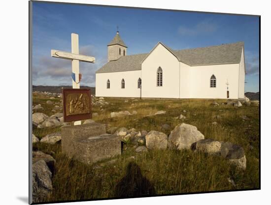 Station of the Cross and Church, St. Pierre Et Miquelon, Isle Aux Marins, Near Newfoundland, Canada-Ken Gillham-Mounted Photographic Print