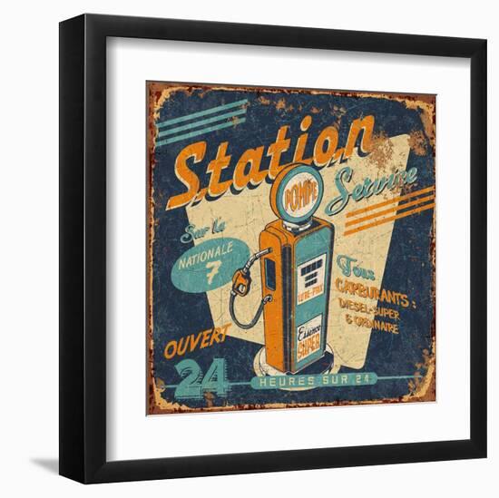 Station service-Bruno Pozzo-Framed Art Print