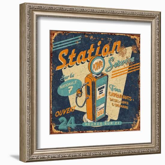 Station service-Bruno Pozzo-Framed Art Print