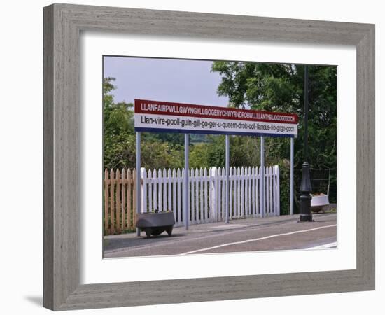 Station Sign at Llanfairpwllgwyngyllgo-Gerychwyrndrobwllllantysiliogogogoch-Nigel Blythe-Framed Photographic Print