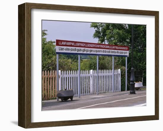 Station Sign at Llanfairpwllgwyngyllgo-Gerychwyrndrobwllllantysiliogogogoch-Nigel Blythe-Framed Photographic Print