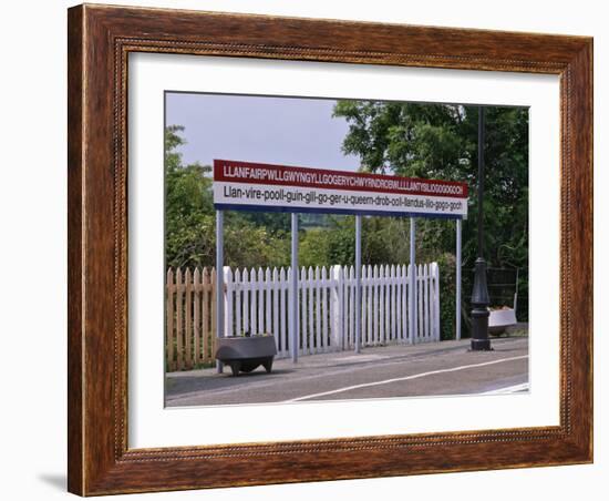 Station Sign at Llanfairpwllgwyngyllgo-Gerychwyrndrobwllllantysiliogogogoch-Nigel Blythe-Framed Photographic Print