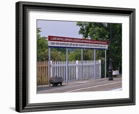 Station Sign at Llanfairpwllgwyngyllgo-Gerychwyrndrobwllllantysiliogogogoch-Nigel Blythe-Framed Photographic Print