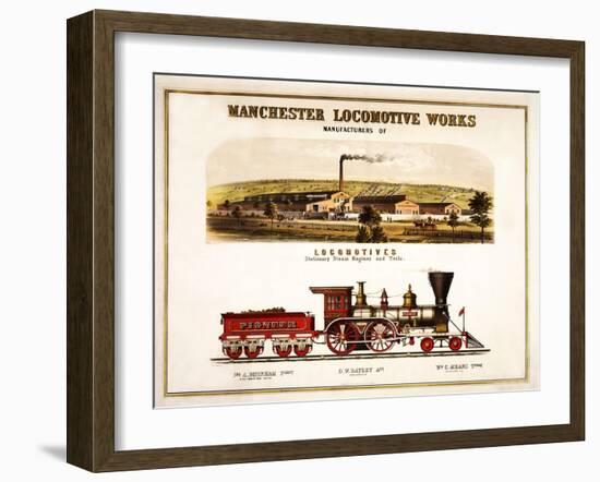 Stationary Locomotives and Tools-null-Framed Giclee Print