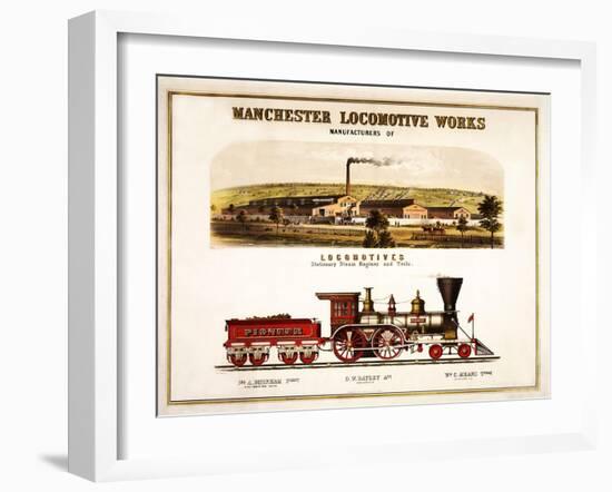 Stationary Locomotives and Tools-null-Framed Giclee Print