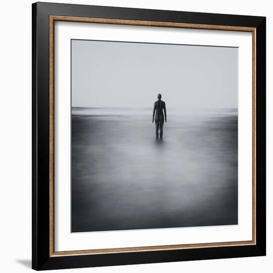 Statue Alone on Beach-Craig Roberts-Framed Photographic Print