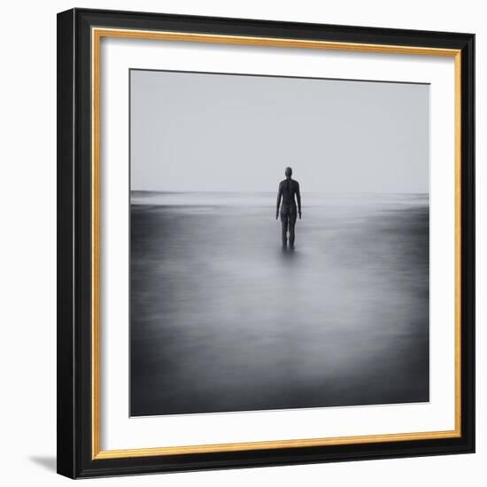 Statue Alone on Beach-Craig Roberts-Framed Photographic Print