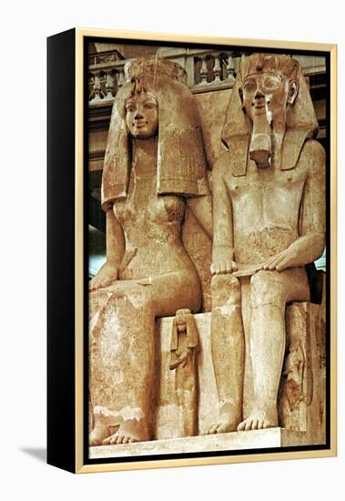 Statue, Amenophis III, Egypt, 18th Dynasty-null-Framed Premier Image Canvas