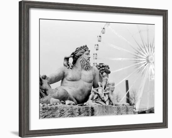 Statue and Ferris Wheel, Jardin Des Tuileries-Walter Bibikow-Framed Photographic Print