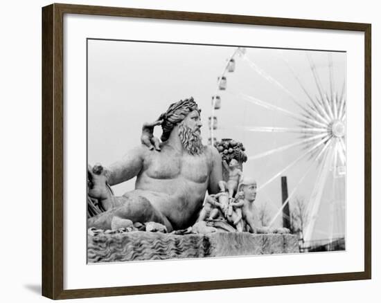 Statue and Ferris Wheel, Jardin Des Tuileries-Walter Bibikow-Framed Photographic Print