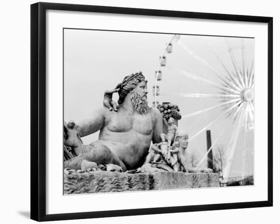 Statue and Ferris Wheel, Jardin Des Tuileries-Walter Bibikow-Framed Photographic Print