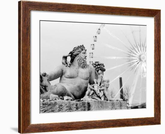 Statue and Ferris Wheel, Jardin Des Tuileries-Walter Bibikow-Framed Photographic Print