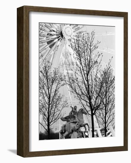 Statue and Ferris Wheel, Jardin Des Tuileries-Walter Bibikow-Framed Photographic Print