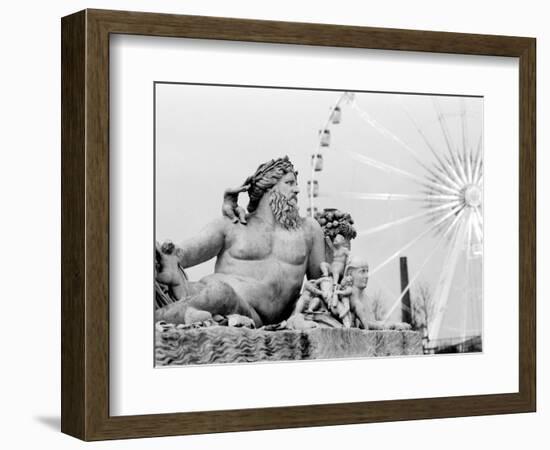 Statue and Ferris Wheel, Jardin Des Tuileries-Walter Bibikow-Framed Photographic Print