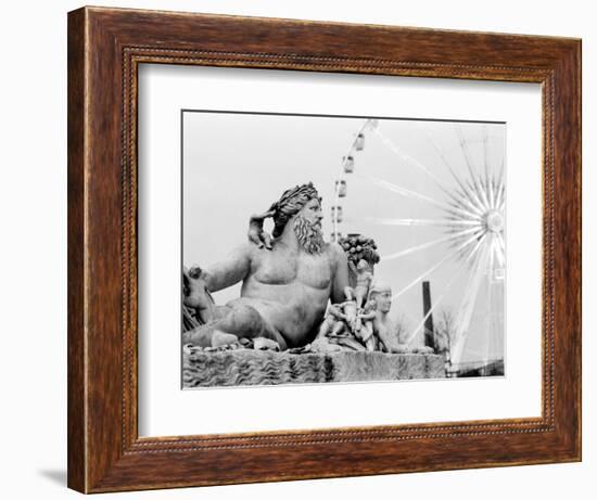 Statue and Ferris Wheel, Jardin Des Tuileries-Walter Bibikow-Framed Photographic Print