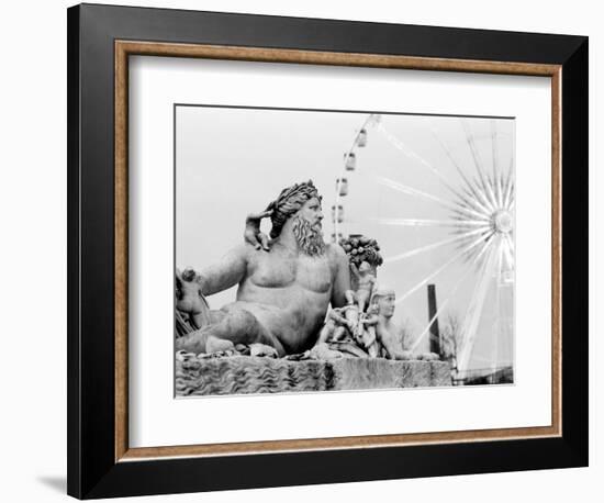 Statue and Ferris Wheel, Jardin Des Tuileries-Walter Bibikow-Framed Photographic Print