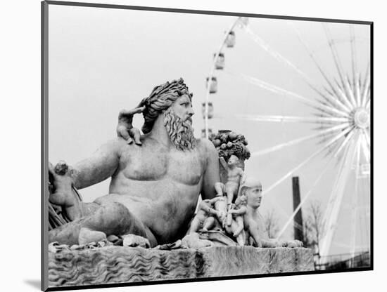 Statue and Ferris Wheel, Jardin Des Tuileries-Walter Bibikow-Mounted Photographic Print