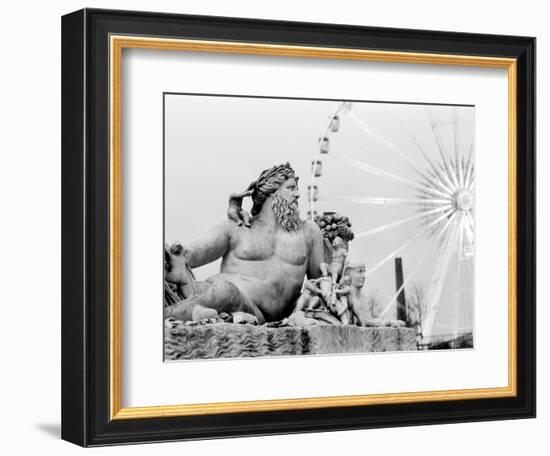 Statue and Ferris Wheel, Jardin Des Tuileries-Walter Bibikow-Framed Photographic Print