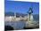 Statue and View of Old Town, Budva, the Budva Riviera, Montenegro, Europe-Stuart Black-Mounted Photographic Print