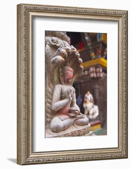 Statue at Bhimsen Temple, Kathmandu, Nepal, Asia-Ian Trower-Framed Photographic Print