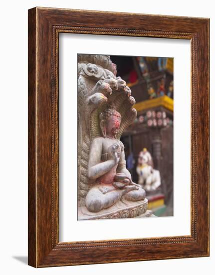 Statue at Bhimsen Temple, Kathmandu, Nepal, Asia-Ian Trower-Framed Photographic Print