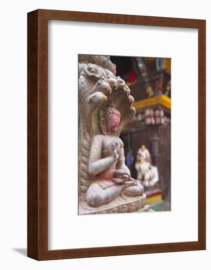 Statue at Bhimsen Temple, Kathmandu, Nepal, Asia-Ian Trower-Framed Photographic Print