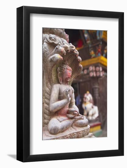 Statue at Bhimsen Temple, Kathmandu, Nepal, Asia-Ian Trower-Framed Photographic Print