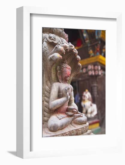 Statue at Bhimsen Temple, Kathmandu, Nepal, Asia-Ian Trower-Framed Photographic Print