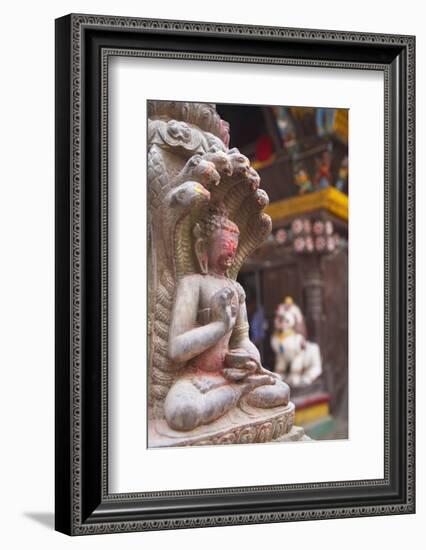 Statue at Bhimsen Temple, Kathmandu, Nepal, Asia-Ian Trower-Framed Photographic Print