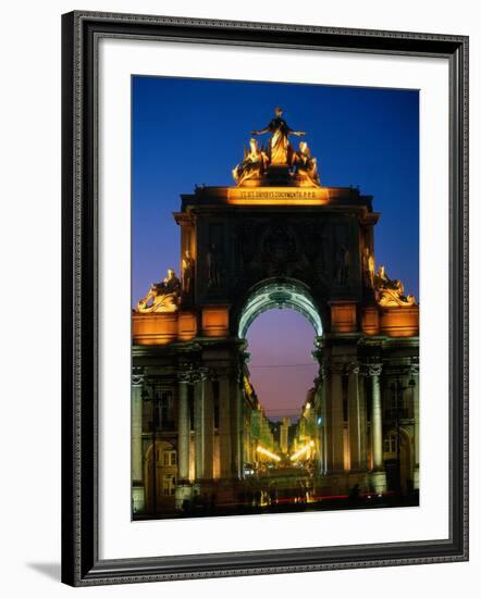 Statue at Night, Portugal-Peter Adams-Framed Photographic Print