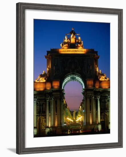 Statue at Night, Portugal-Peter Adams-Framed Photographic Print