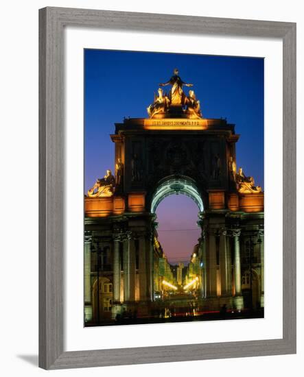 Statue at Night, Portugal-Peter Adams-Framed Photographic Print