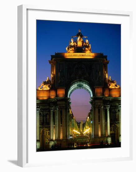 Statue at Night, Portugal-Peter Adams-Framed Photographic Print
