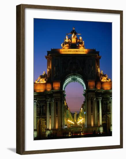 Statue at Night, Portugal-Peter Adams-Framed Photographic Print