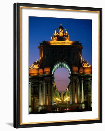 Statue at Night, Portugal-Peter Adams-Framed Photographic Print