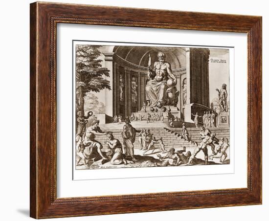 Statue at Zeus at Olympia, One of Ancient Seven Wonders of the World-null-Framed Photographic Print