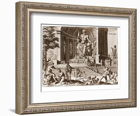 Statue at Zeus at Olympia, One of Ancient Seven Wonders of the World-null-Framed Photographic Print