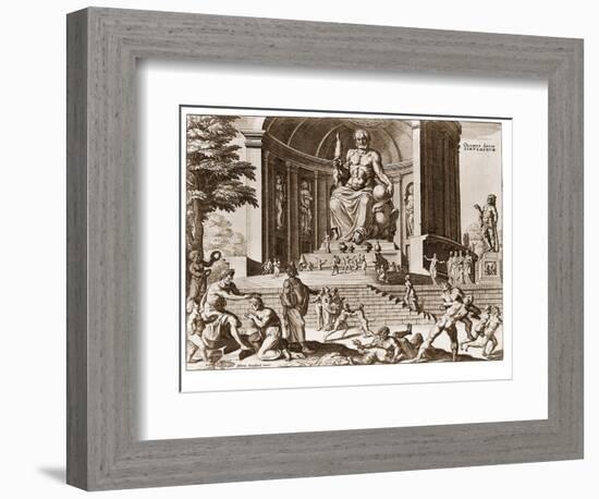 Statue at Zeus at Olympia, One of Ancient Seven Wonders of the World-null-Framed Photographic Print