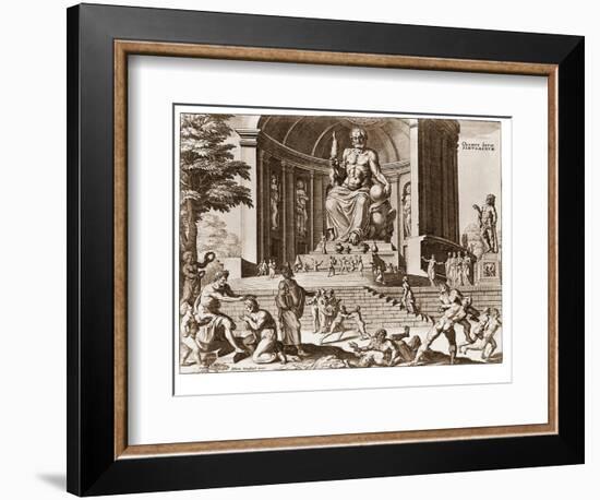 Statue at Zeus at Olympia, One of Ancient Seven Wonders of the World-null-Framed Photographic Print