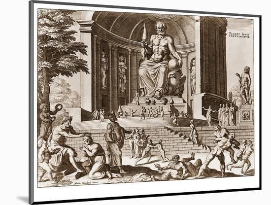 Statue at Zeus at Olympia, One of Ancient Seven Wonders of the World-null-Mounted Photographic Print