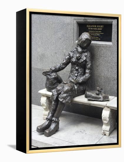 Statue by Tommy Steele of the Eponymous Woman of the Beatles Song, Eleanor Rigby-Ethel Davies-Framed Premier Image Canvas