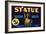 Statue California Bartletts Pear Fruit Crate Label-null-Framed Giclee Print