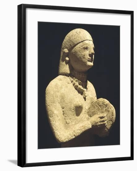 Statue Depicting a Female Tambourine Player, Ca 500 Bc, Cyprus-null-Framed Giclee Print