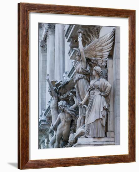 Statue Detail of the Opera Garnier, Opera, Paris, France-Walter Bibikow-Framed Photographic Print